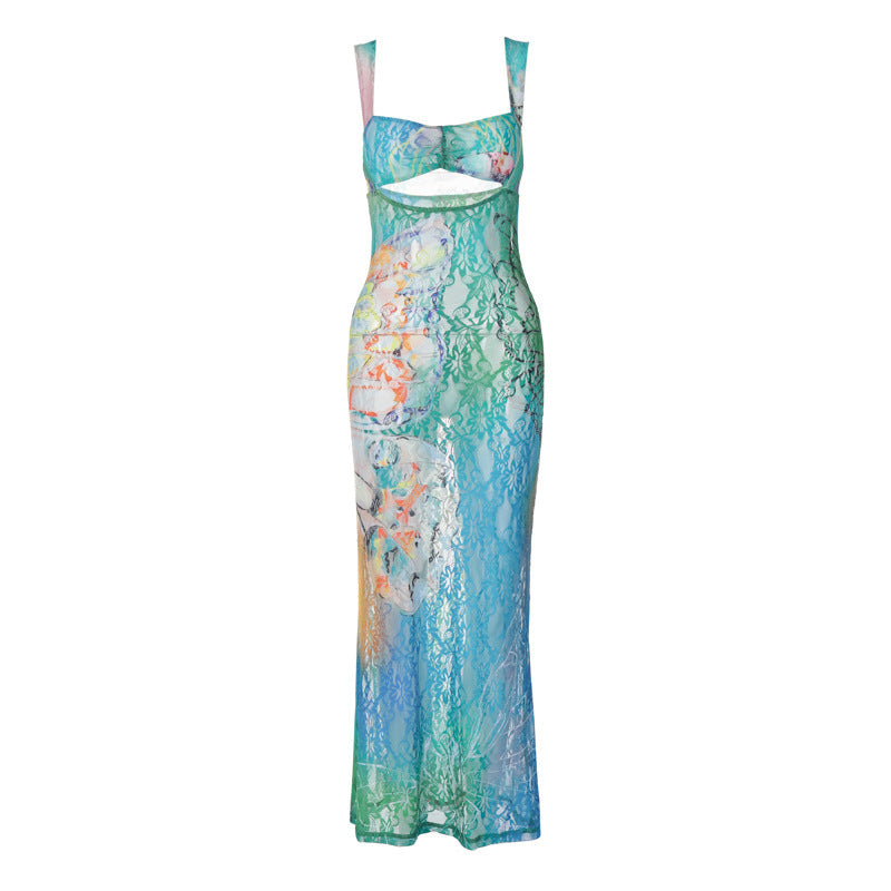 Pillow Talk Lace Print Sleeveless Dress