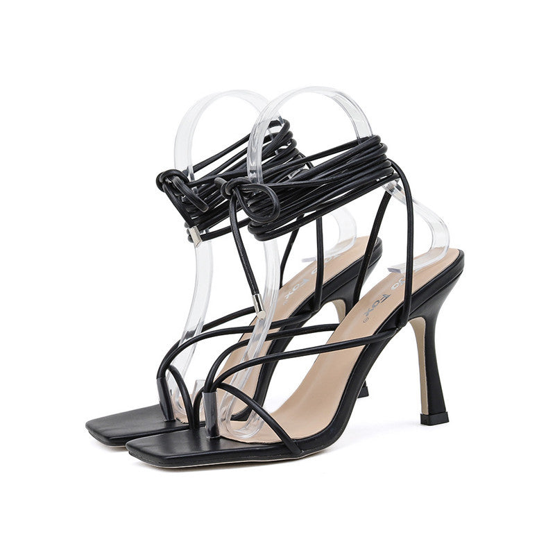 Simple Strap Roman High Heel Sandals