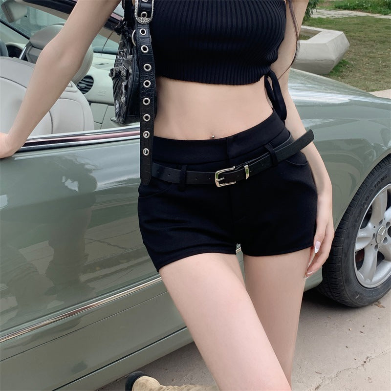 Black High Waist Little Casual Shorts