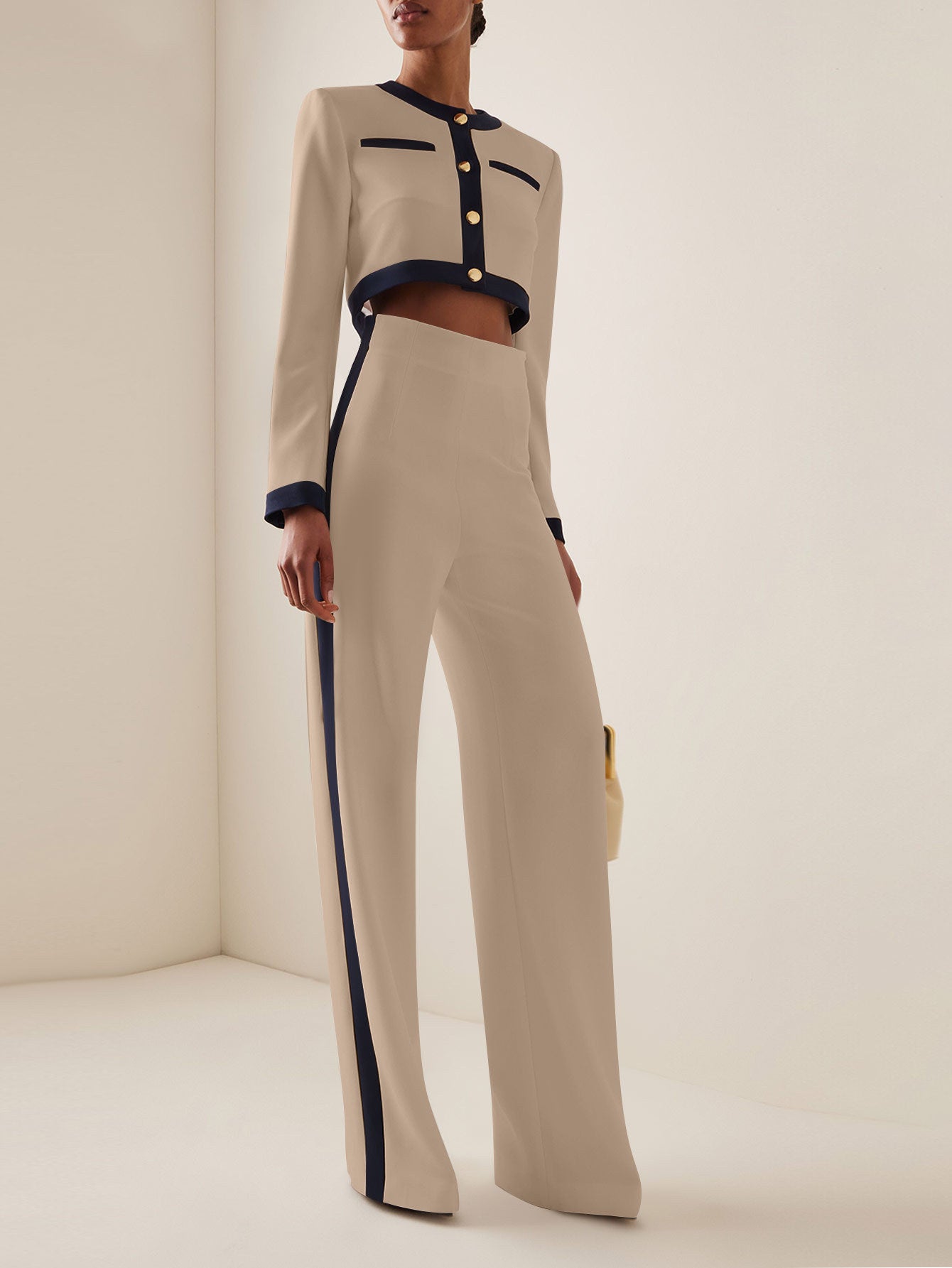 Office Siren Cropped Blazer Pants Suit