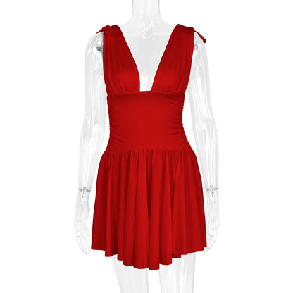 Like Naomi V-neck Ruffle Mini Dress