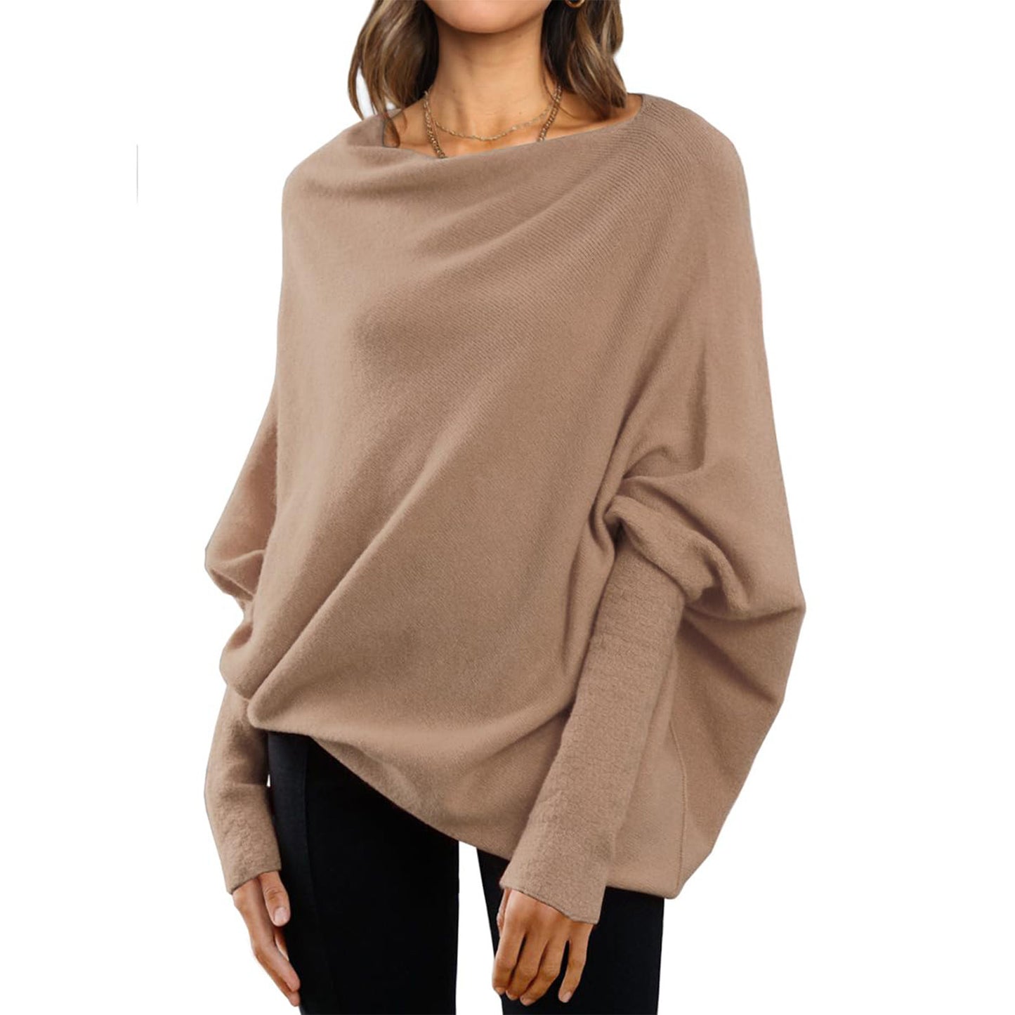 Loose Bat Sleeve Sweater Top