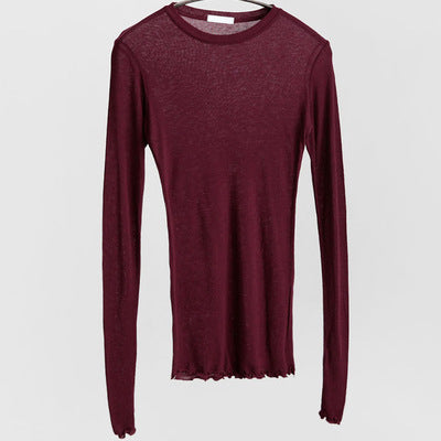 All-match slimming round neck long sleeves