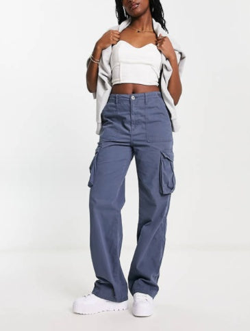 Women's Baggy Straight Cargo Style Jeans