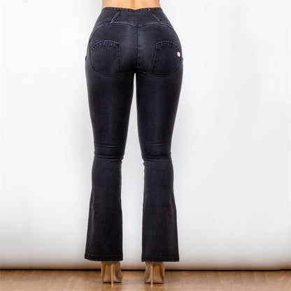 High Waist Black Flared Skinny Women's Stretch Jeans