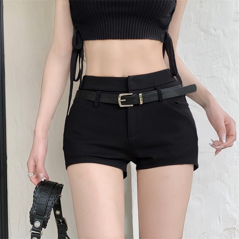 Black High Waist Little Casual Shorts