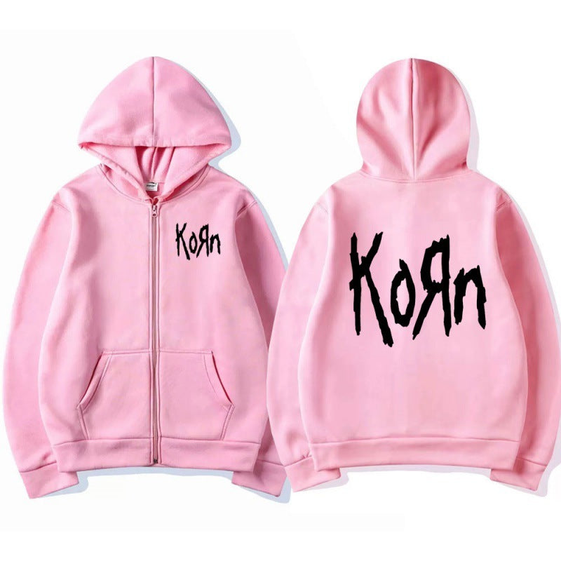 Women's Fashion Printed Zipper Hoodie