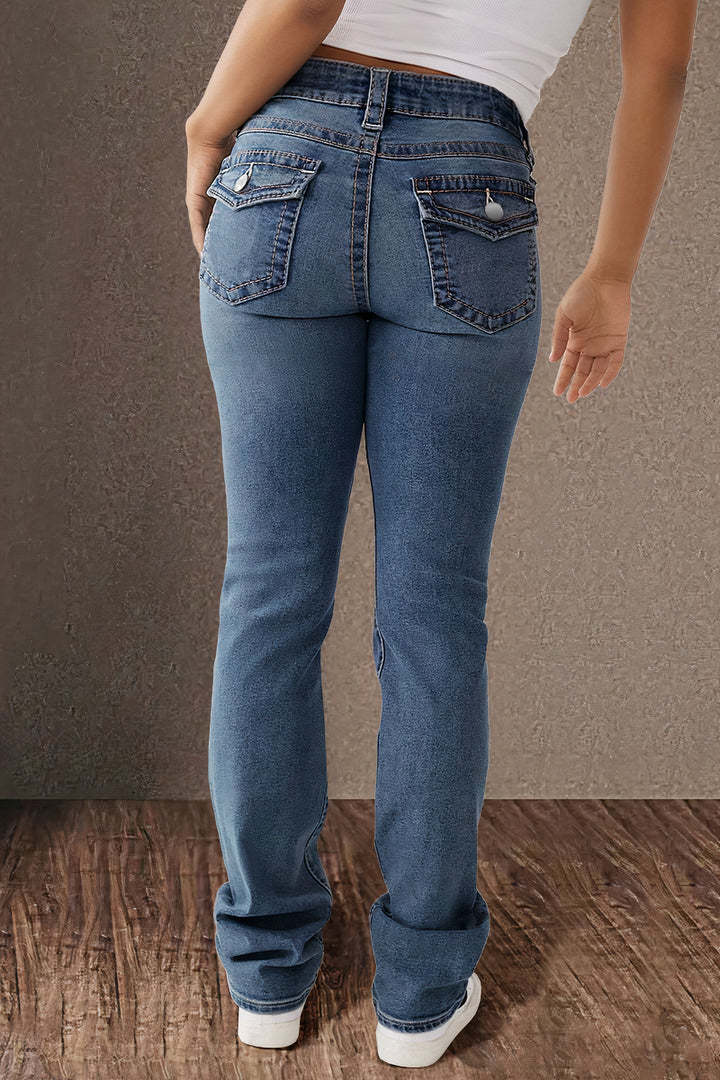 Spring And Summer New Women's Stretch Washed High Waist Jeans Casual Jeans