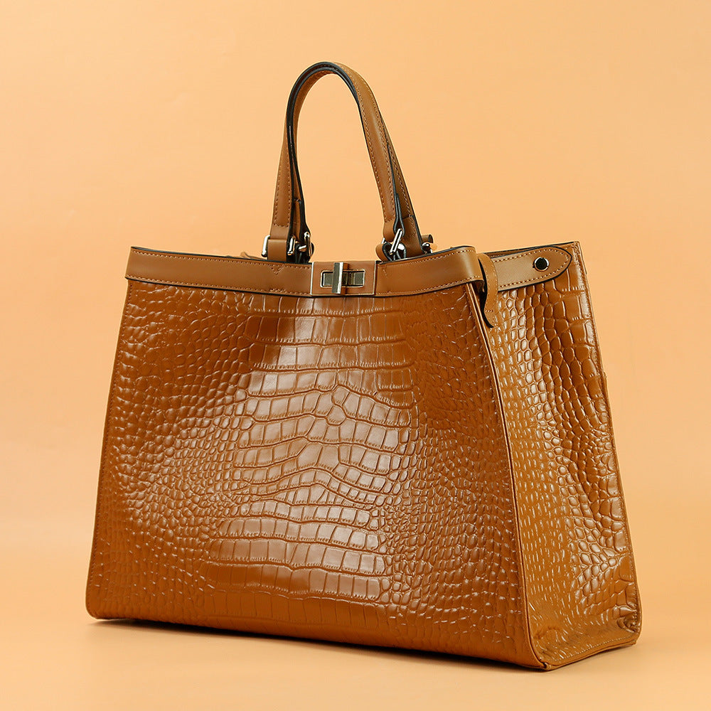 Large Top Layer Cowhide Handbag