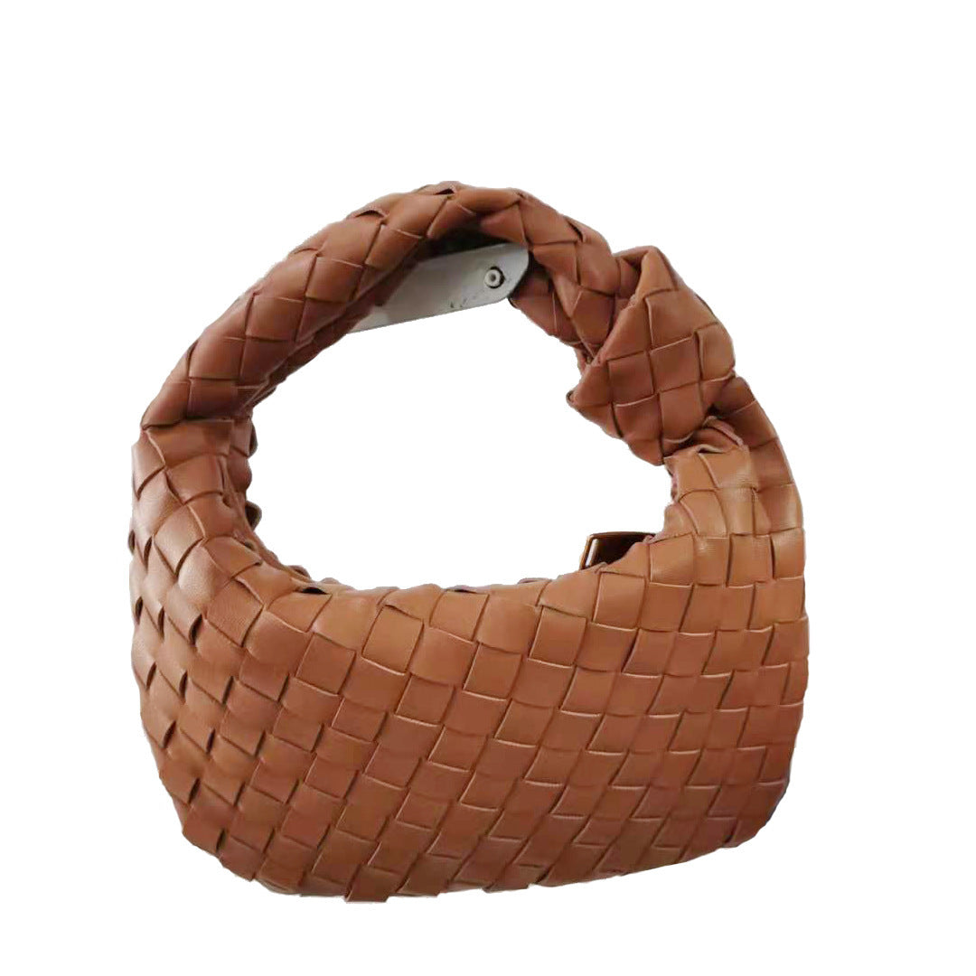 Woven Croissant Knotted Handbag Underarm Hand Bag