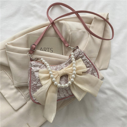 New Fashion Shoulder Bag Bow Pearl Tote