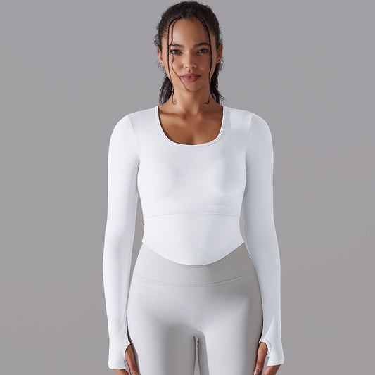 Knitted Split Thread Sports Long-sleeved Top Female