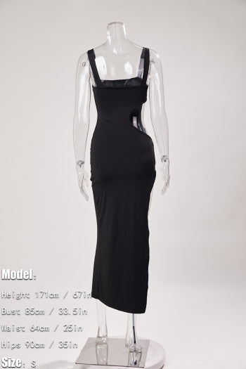 Her World O-ring high slit midi dress