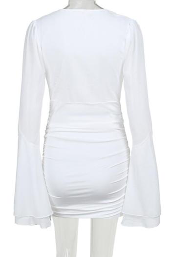 Samantha plunge neckline shirring mini dress