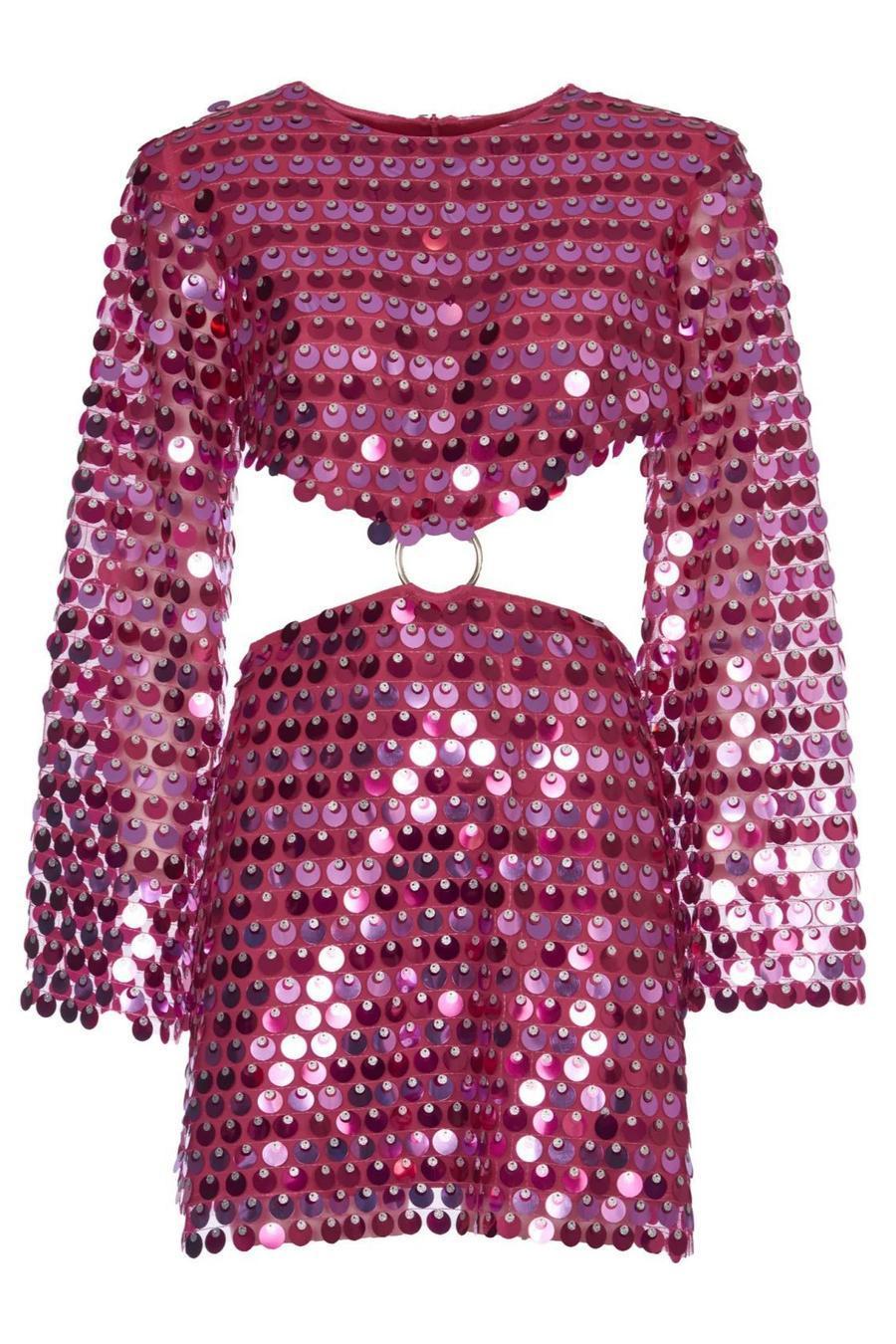 Deena Mesh Sequin Cut-out Mini Dress