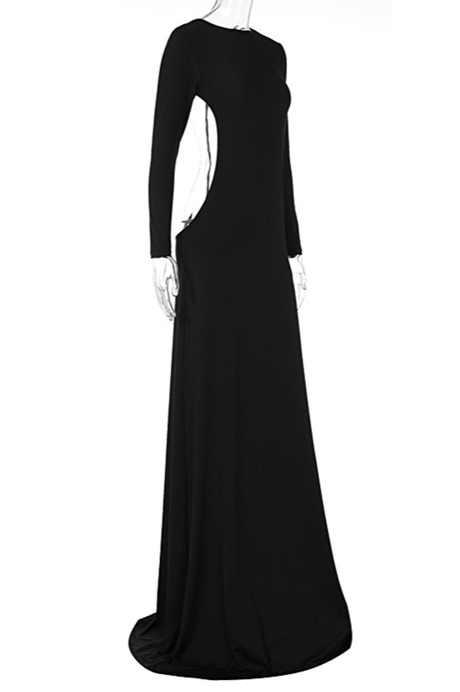 Dominia Long-sleeve Backless Maxi Dress