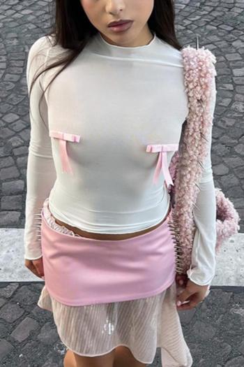 Marissa see-through bow long sleeve top