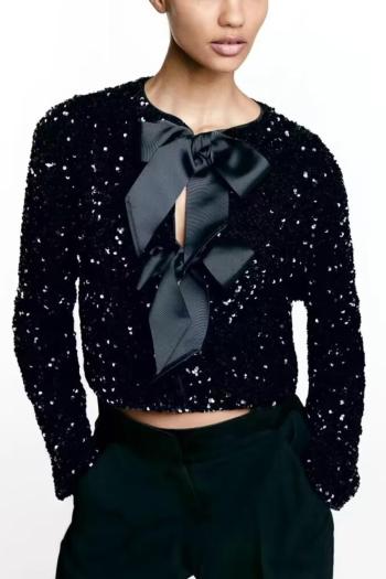 Itara bow tie sequin top