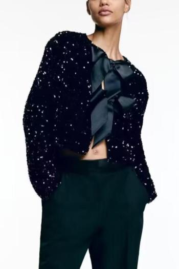 Itara bow tie sequin top