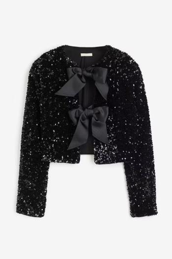 Itara bow tie sequin top