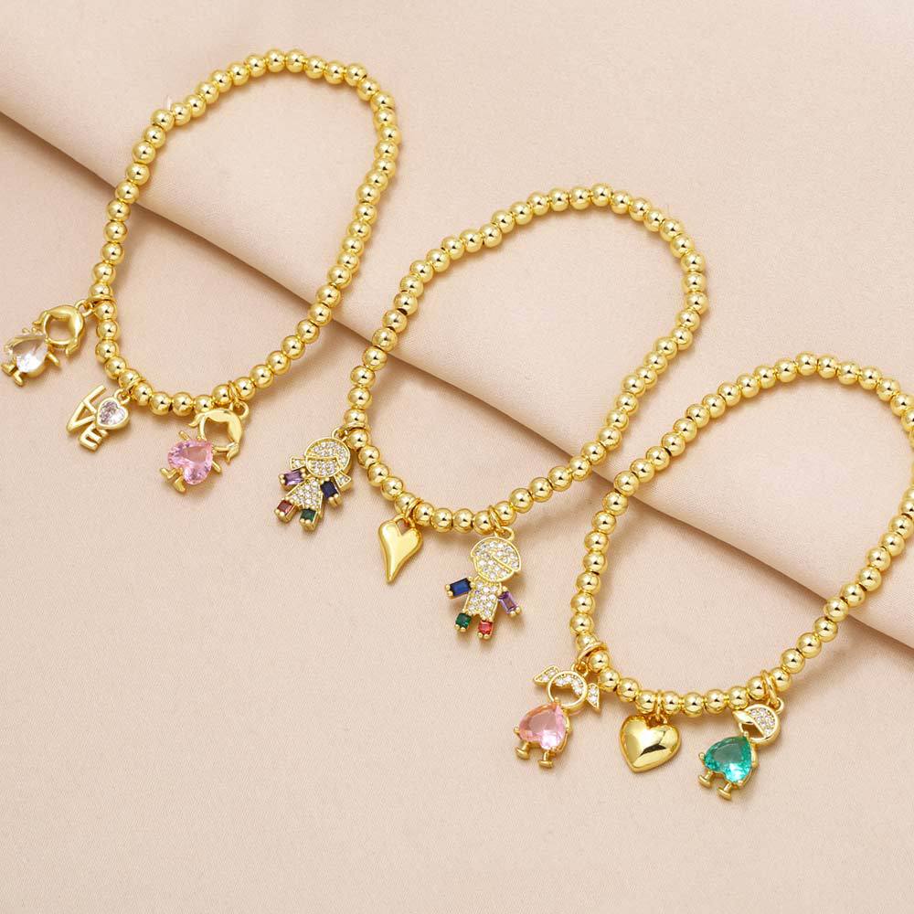 Pendant Bracelet Gold-plated Inlaid Heart-shaped Zircon