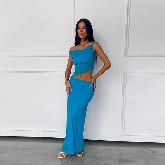 Madina Sleeveless Midriff-baring Slim-fit Sheath Skirt Set