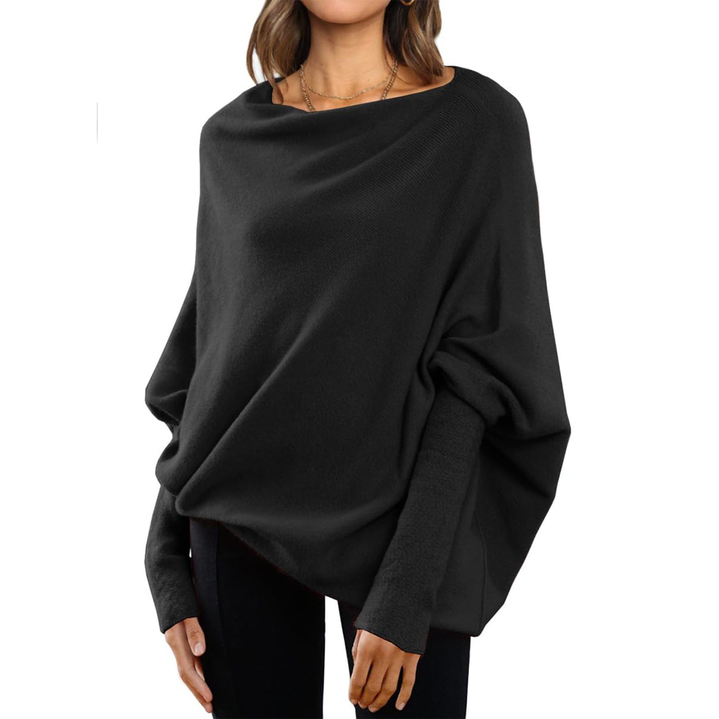 Loose Bat Sleeve Sweater Top