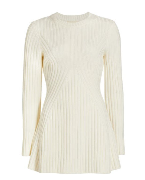 Long-sleeved Knitted Wool Mini Dress