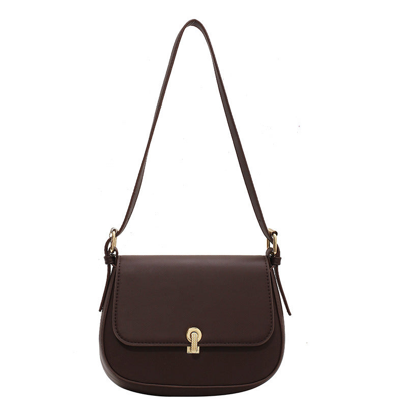 Retro Small Bag Female Temperament Saddle Textured